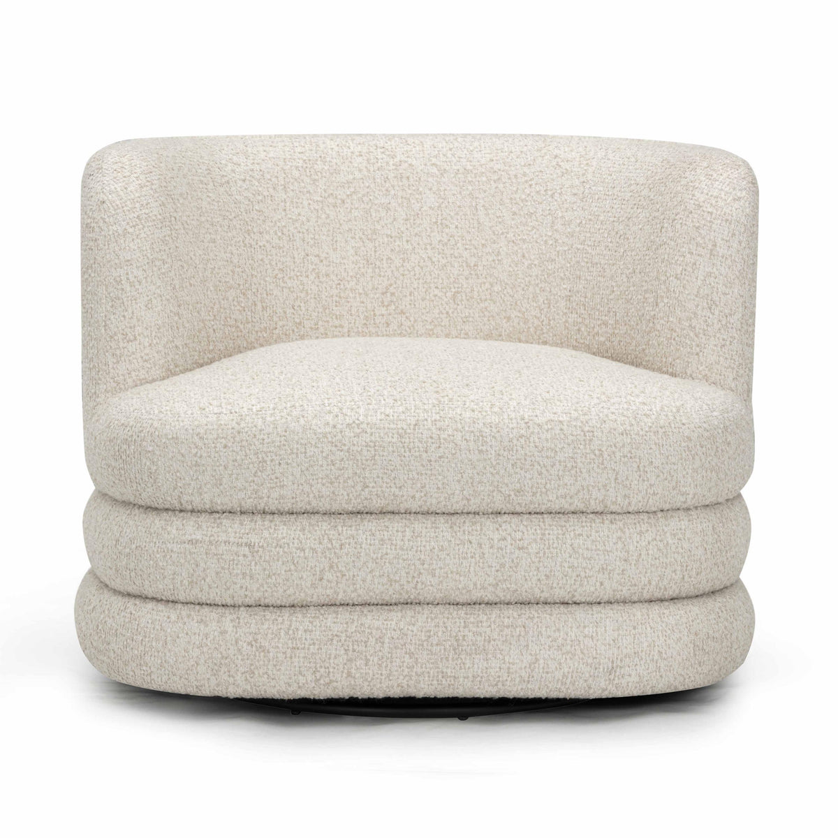 TOV Astor Cream Heavy Boucle Swivel Hotel Lounge Chair