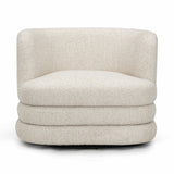 TOV Astor Cream Heavy Boucle Swivel Hotel Lounge Chair