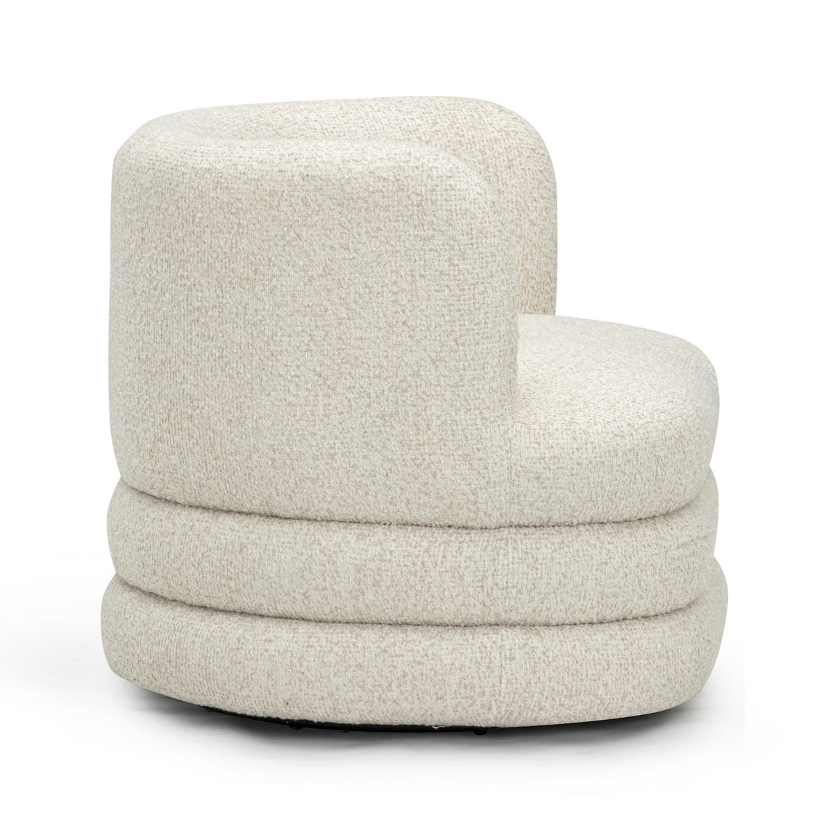 TOV Astor Cream Heavy Boucle Swivel Hotel Lounge Chair