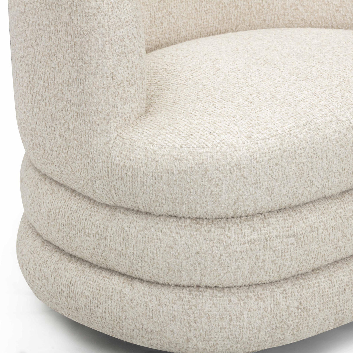 TOV Astor Cream Heavy Boucle Swivel Hotel Lounge Chair