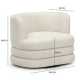 TOV Astor Cream Heavy Boucle Swivel Hotel Lounge Chair