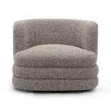 TOV Astor Heathered Grey Boucle Swivel Hotel Lounge Chair