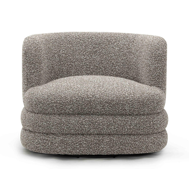 TOV Astor Heathered Grey Boucle Swivel Hotel Lounge Chair