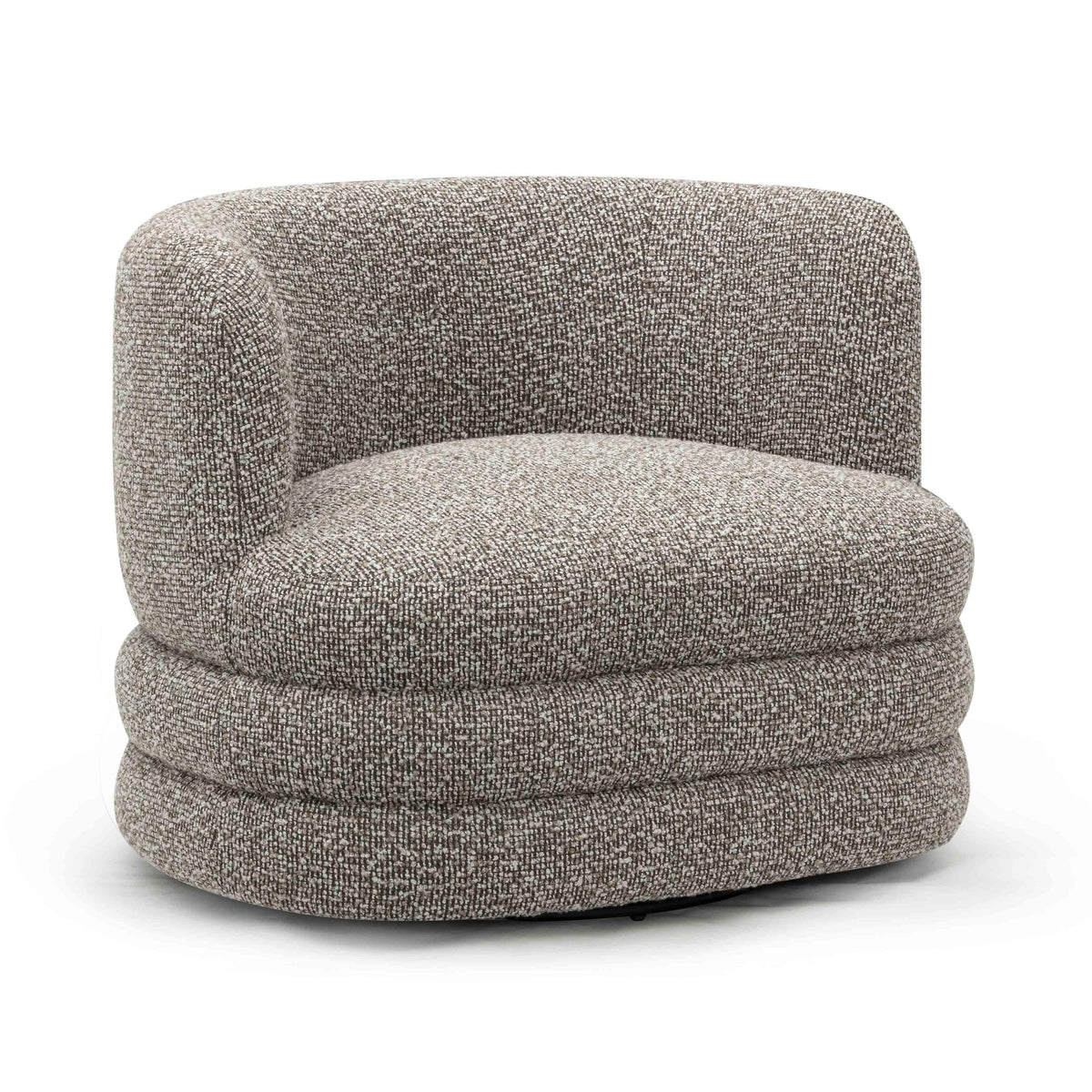 TOV Astor Heathered Grey Boucle Swivel Hotel Lounge Chair