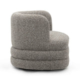 TOV Astor Heathered Grey Boucle Swivel Hotel Lounge Chair