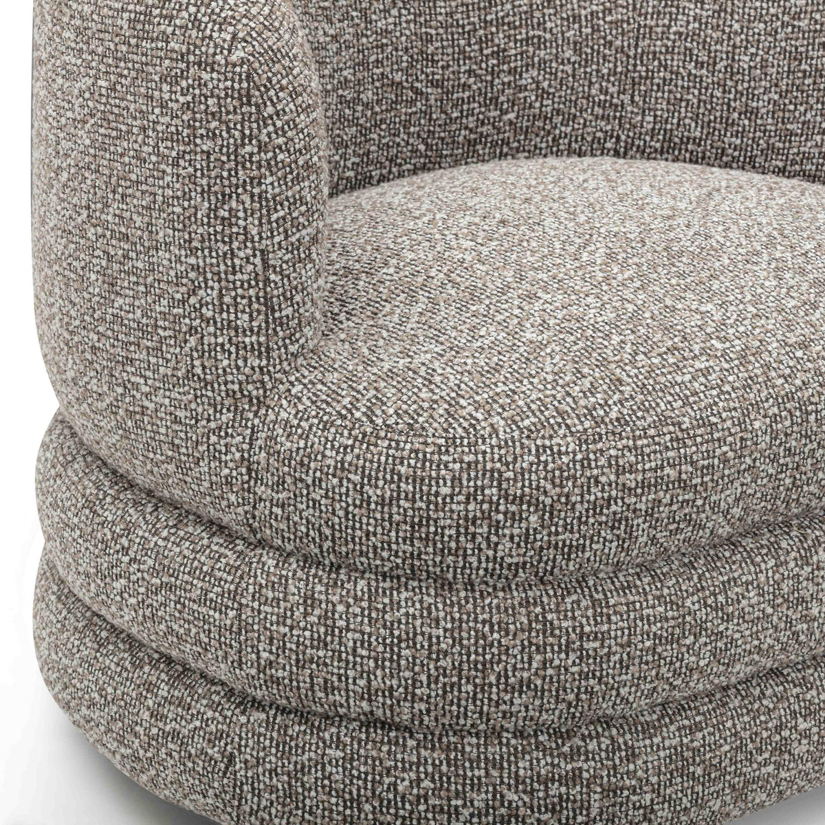 TOV Astor Heathered Grey Boucle Swivel Hotel Lounge Chair