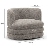 TOV Astor Heathered Grey Boucle Swivel Hotel Lounge Chair