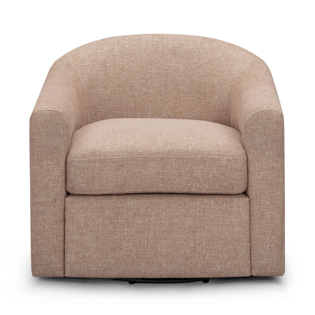 TOV Thao Blush Basketweave Swivel Chair