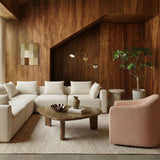 TOV Thao Blush Basketweave Swivel Chair