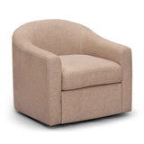TOV Thao Blush Basketweave Swivel Chair