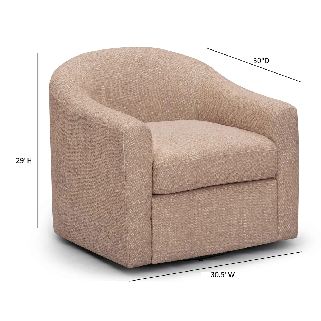 TOV Thao Blush Basketweave Swivel Chair