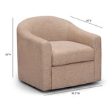 TOV Thao Blush Basketweave Swivel Chair