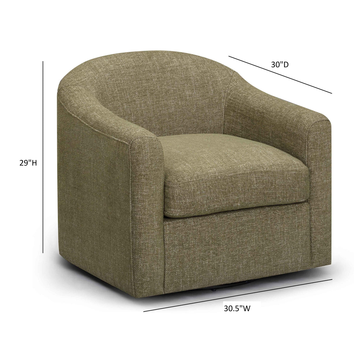 TOV Thao Green Basketweave Swivel Chair