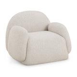 TOV Marius Cream Heavy Texture Accent Chair