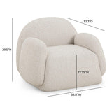 TOV Marius Cream Heavy Texture Accent Chair