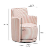 TOV Passe Pink Striped Swivel Chair