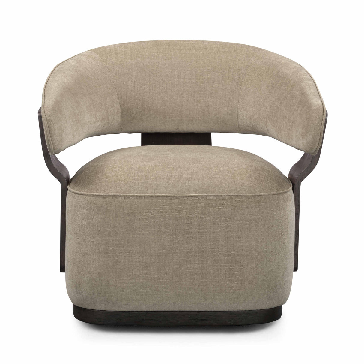 TOV Madison Linen Chenille Swivel Accent Chair in Stone