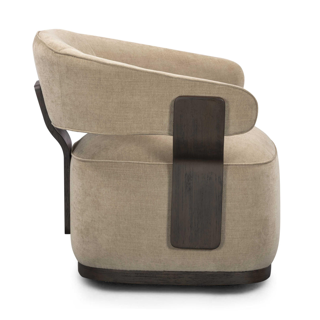 TOV Madison Linen Chenille Swivel Accent Chair in Stone
