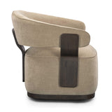 TOV Madison Linen Chenille Swivel Accent Chair in Stone