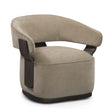 TOV Madison Linen Chenille Swivel Accent Chair in Stone