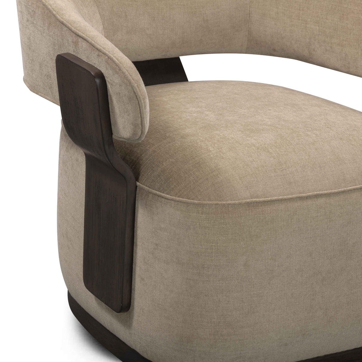 TOV Madison Linen Chenille Swivel Accent Chair in Stone