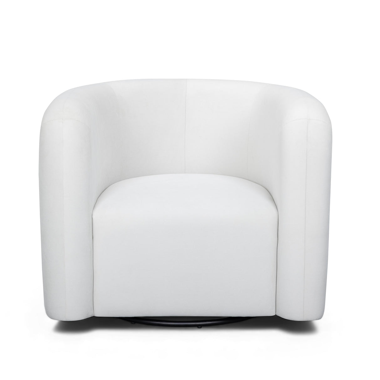 TOV Curves Cream Velvet Swivel Accent Chair
