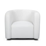 TOV Curves Cream Velvet Swivel Accent Chair