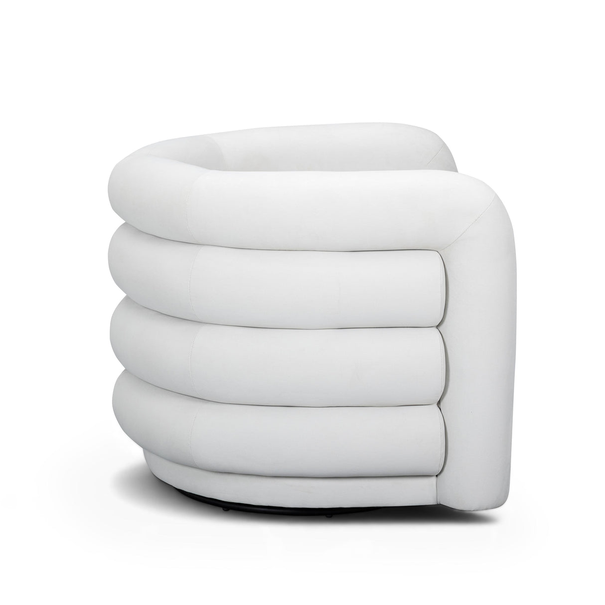 TOV Curves Cream Velvet Swivel Accent Chair