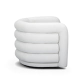 TOV Curves Cream Velvet Swivel Accent Chair