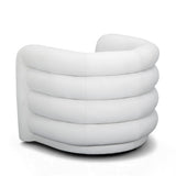 TOV Curves Cream Velvet Swivel Accent Chair