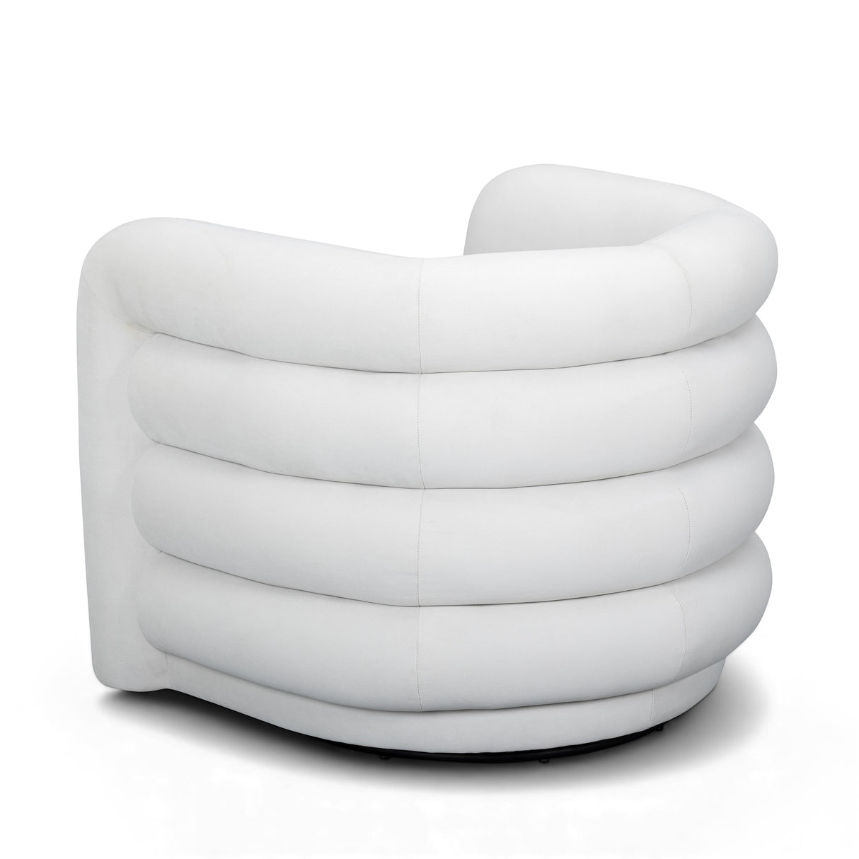 TOV Curves Cream Velvet Swivel Accent Chair