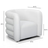 TOV Curves Cream Velvet Swivel Accent Chair
