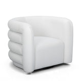 TOV Curves Cream Velvet Swivel Accent Chair