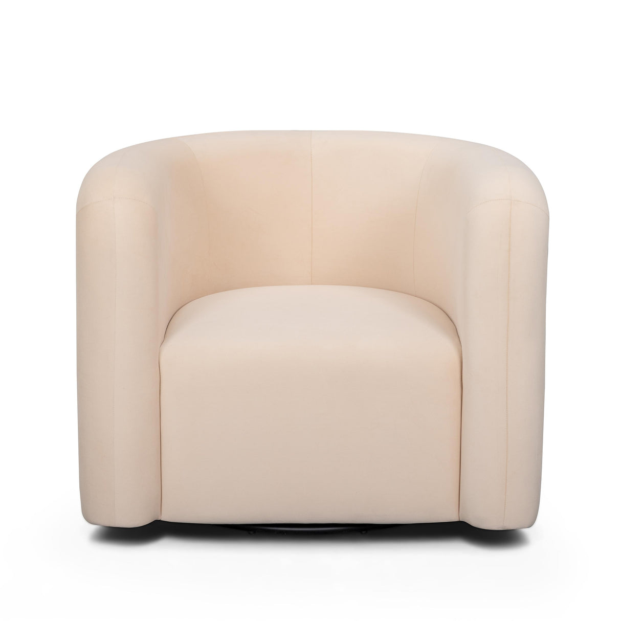 TOV Curves Peach Velvet Swivel Accent Chair