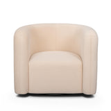 TOV Curves Peach Velvet Swivel Accent Chair
