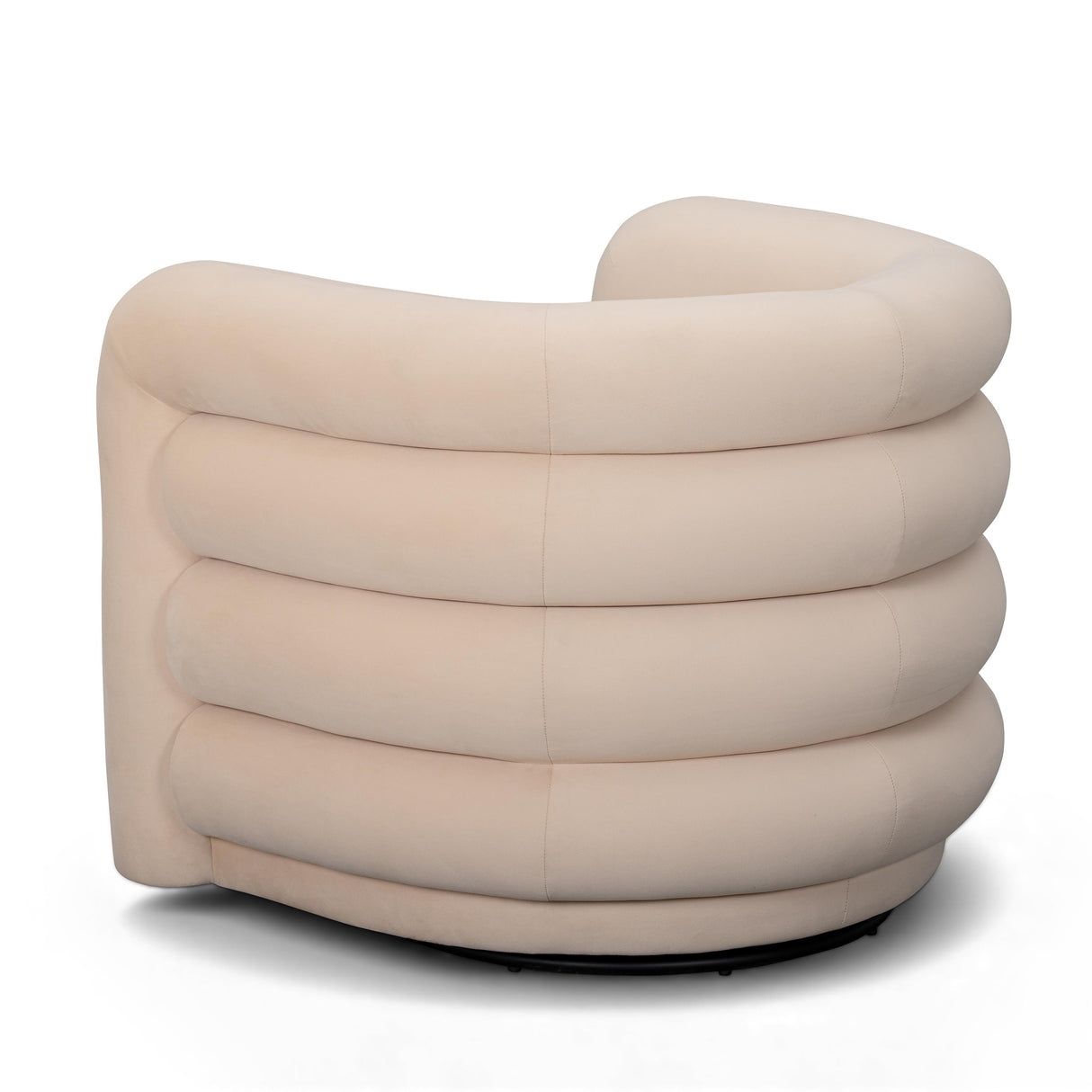 TOV Curves Peach Velvet Swivel Accent Chair