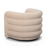 TOV Curves Peach Velvet Swivel Accent Chair