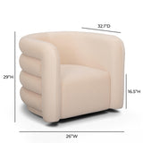 TOV Curves Peach Velvet Swivel Accent Chair