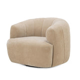 TOV Jasmine Oat Upcycled Chenille Swivel Accent Chair