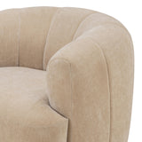 TOV Jasmine Oat Upcycled Chenille Swivel Accent Chair