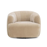 TOV Jasmine Oat Upcycled Chenille Swivel Accent Chair