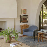 TOV Lua Blue Chenille Accent Chair