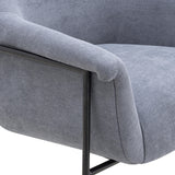 TOV Lua Blue Chenille Accent Chair