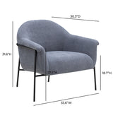 TOV Lua Blue Chenille Accent Chair