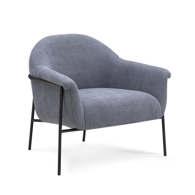 TOV Lua Blue Chenille Accent Chair