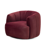 TOV Jasmine Berry Red Velvet Swivel Accent Chair
