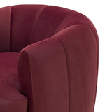 TOV Jasmine Berry Red Velvet Swivel Accent Chair