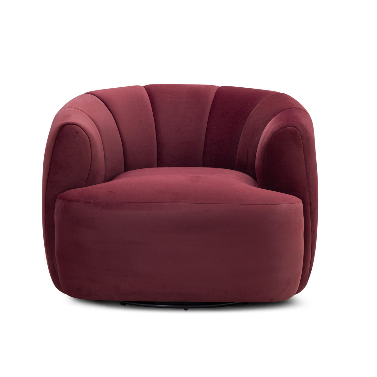 TOV Jasmine Berry Red Velvet Swivel Accent Chair
