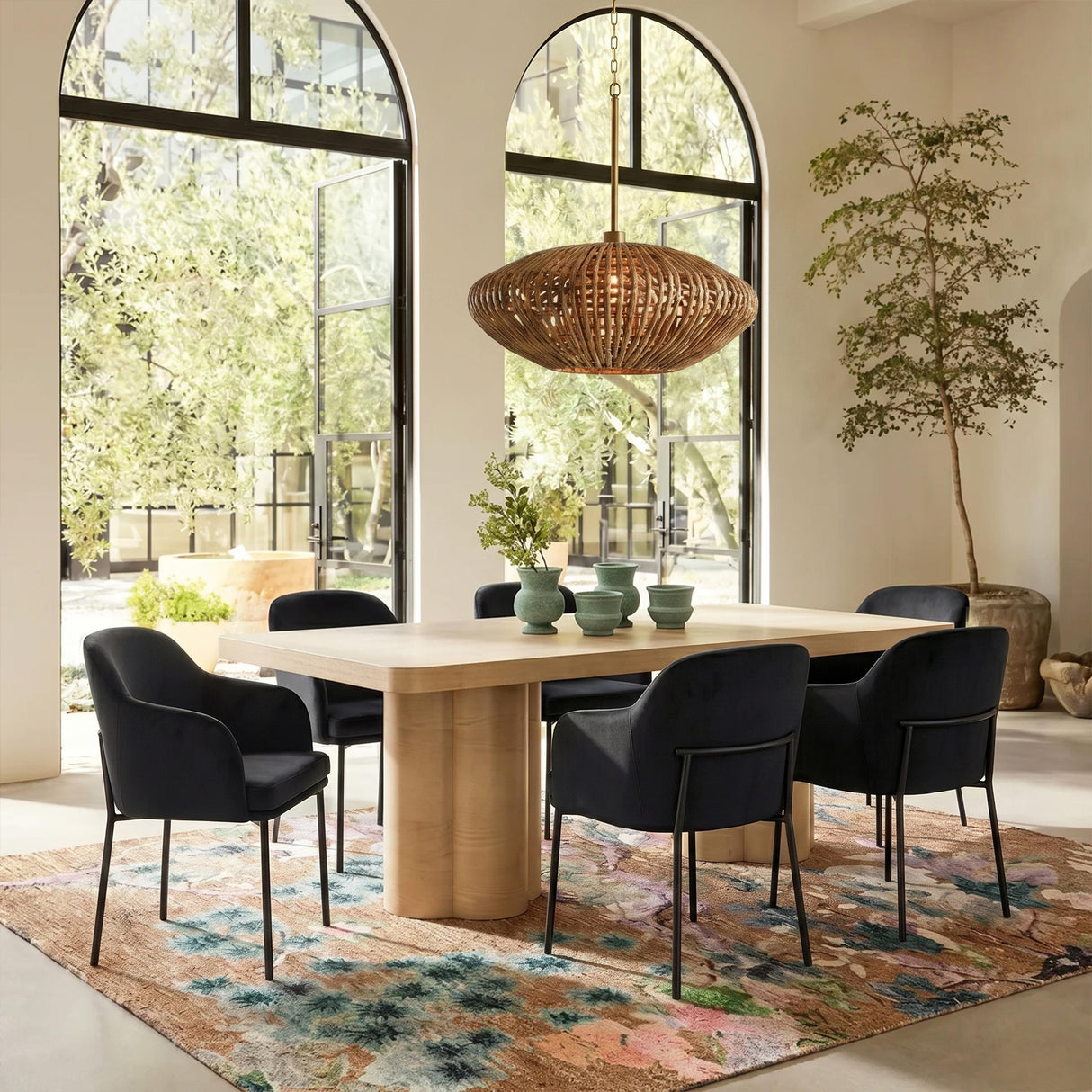 TOV Sydney Black Performance Velvet Armchair Set of 2