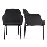 TOV Sydney Black Performance Velvet Armchair Set of 2